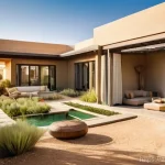 친환경 건축과 클린테크 기술 - **A Modern Arabian Eco-Home with Family:**
    "A stunning exterior shot of a contemporary, sustaina...